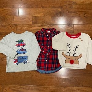 Boys size 2 Christmas shirts Bundle